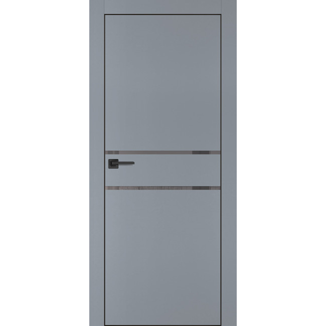 Дверь Profilo Porte PX-18 черная кромка Серый матовый