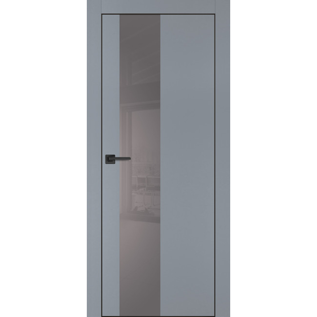 Дверь Profilo Porte PX-6 черная кромка Серый матовый