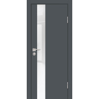 Дверь Profilo Porte P-10 Графит со стеклом Белоснежный лакобель Дверь Profilo Porte P-10 Графит со стеклом Белоснежный лакобель