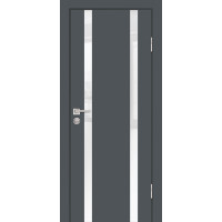Дверь Profilo Porte P-9 Графит со стеклом Белоснежный лакобель Дверь Profilo Porte P-9 Графит со стеклом Белоснежный лакобель