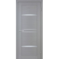 Дверь Stabile Porte Деко-18 nanotex soft Серый тик со стеклом Белый сатинат